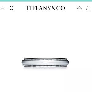 Tiffany & Co. Platinum Milgrain Edge Wedding Band